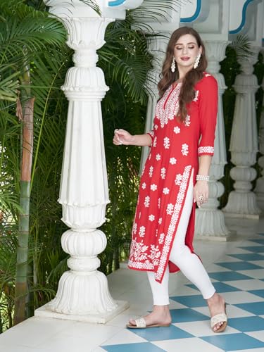 Anni Designer Cotton Blend Women Regular Kurti