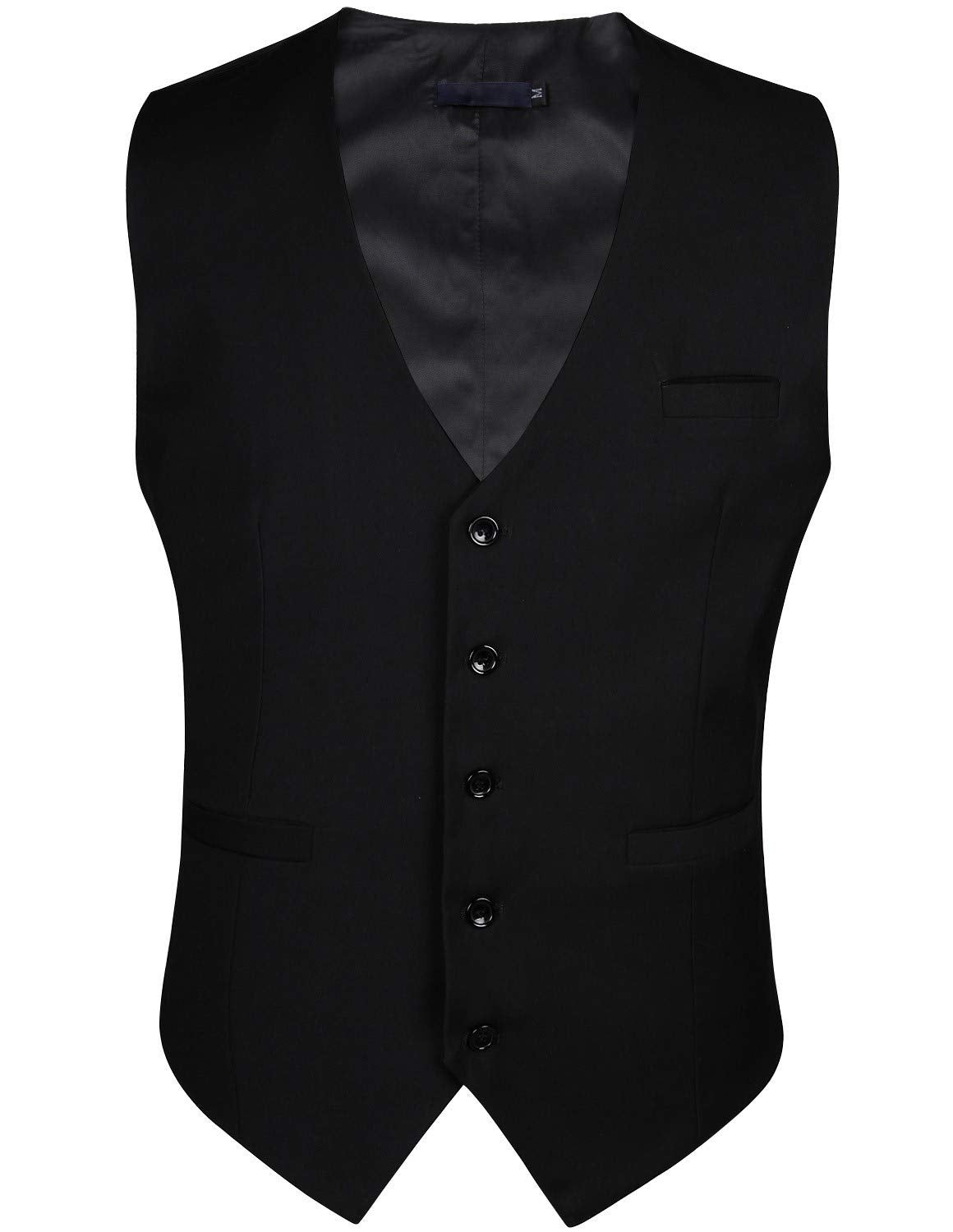 Enlision Men's Suit Vest Business Formal Dress Waistcoat Solid Color Vest for Suit or Tuxedo