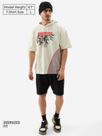 The Souled Store Official Dungeons & Dragons: Monsters & Treasure Men and Boys Short Sleeve Off-White Graphic Printed Cotton Ove