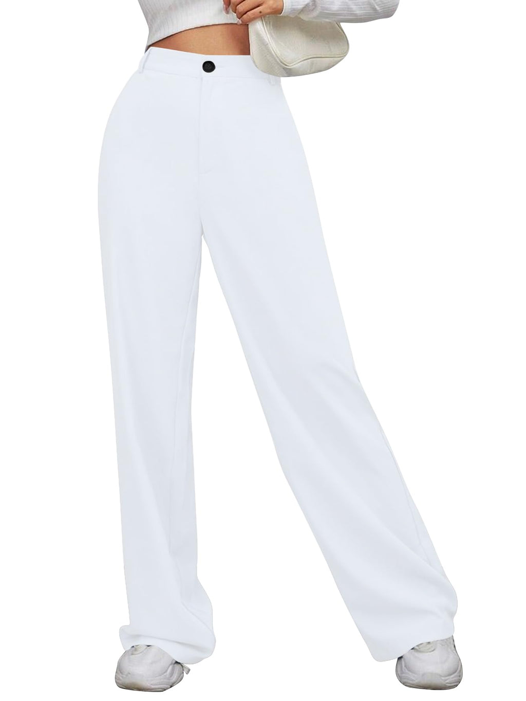 Toochki Trouser for Women | High Waist Trousers for Womens | Summer Track Pants | Casual Lycra Pant | White