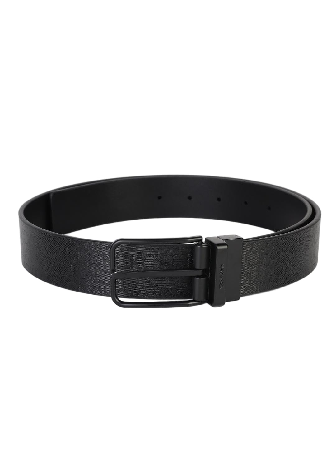 Calvin Klein Logo Patterend Black Classic Belt 10.5