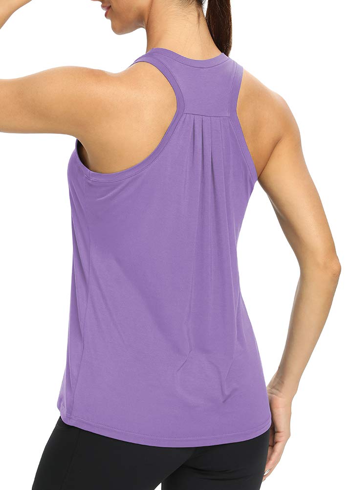 Bestisun Workout Tank Tops Loose fit Sleeveless Yoga Tops Racerback Muscle Tank Tops Summer Activewear Gym Dacne Tops Workout Ex