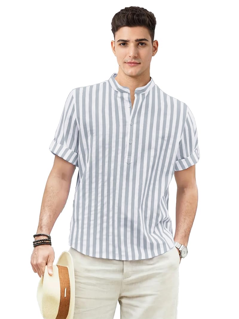 BE ACTIVE Mens Cotton Regular Kurta (RF0039_Light Grey