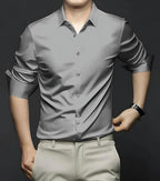 Deelmo Combo Of MenS Stylish Solid Satin Casual Shirt For Men Full Sleeves| Poly Satin Silk Shirt Pack Of 2