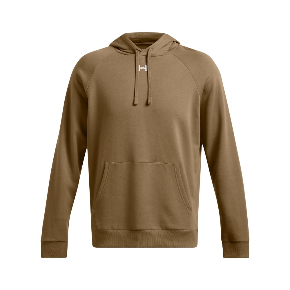 Under Armour Men's Rival Fleece Hoodie, (498) Coyote / / White, Large