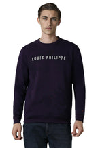Louis Philippe MenS Polycotton Round Neck Sweatshirt (Lystcrgpk23653_Purple