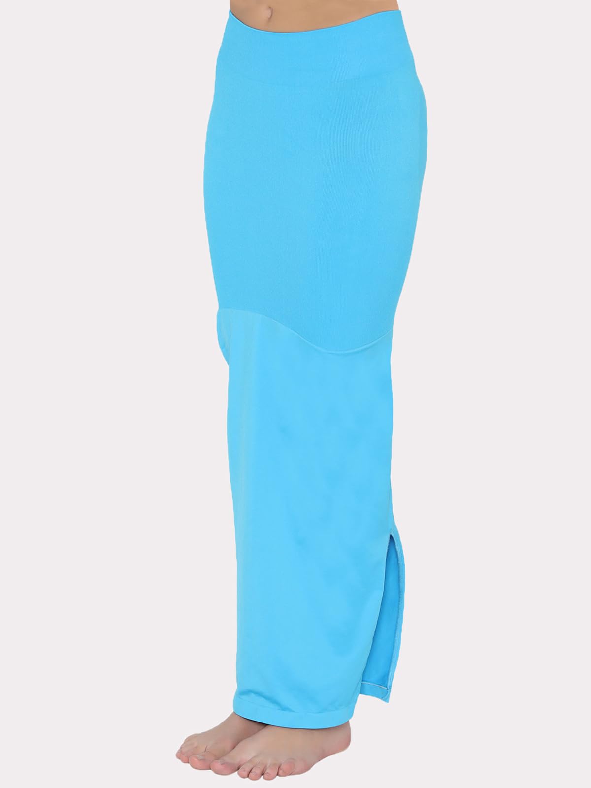 Clovia Women'S Petticoat Style Saree Shapewear With Side Slit (Sw0023P47_Light Blue_Xxl)
