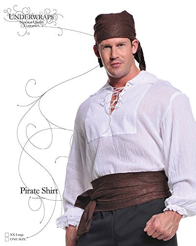 Underwraps Costumes Men's Renaissance Pirate Shirt, Cream, One Size