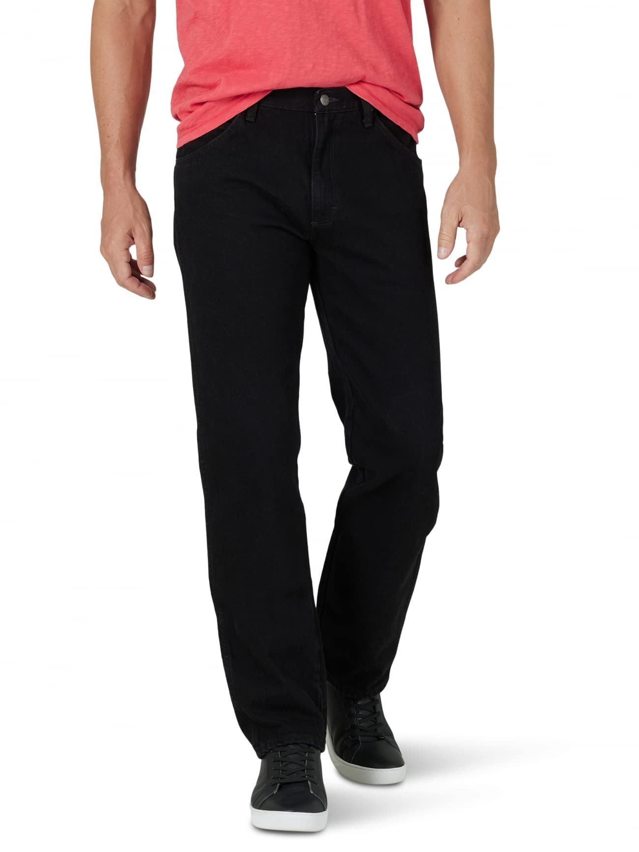 Wrangler Authentics Men's Classic 5-Pocket Regular Fit Cotton Jean, Black, 38W x 30L