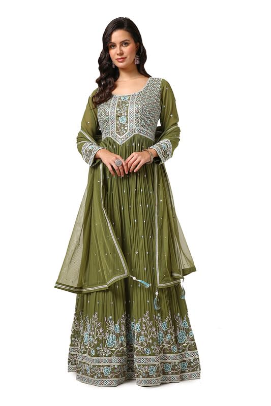 Soch Women Georgette Embroidered Gown with Sequence Work