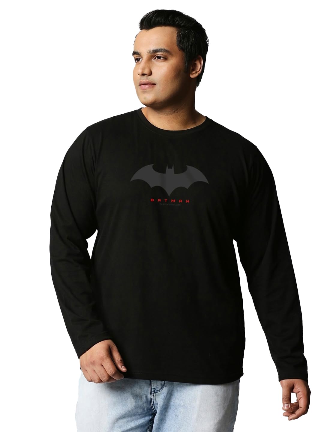 Bewakoof Official DC Merchandise Mens Graphic Printed Regular Fit Plus Size T-Shirt_625667_Black_3XL