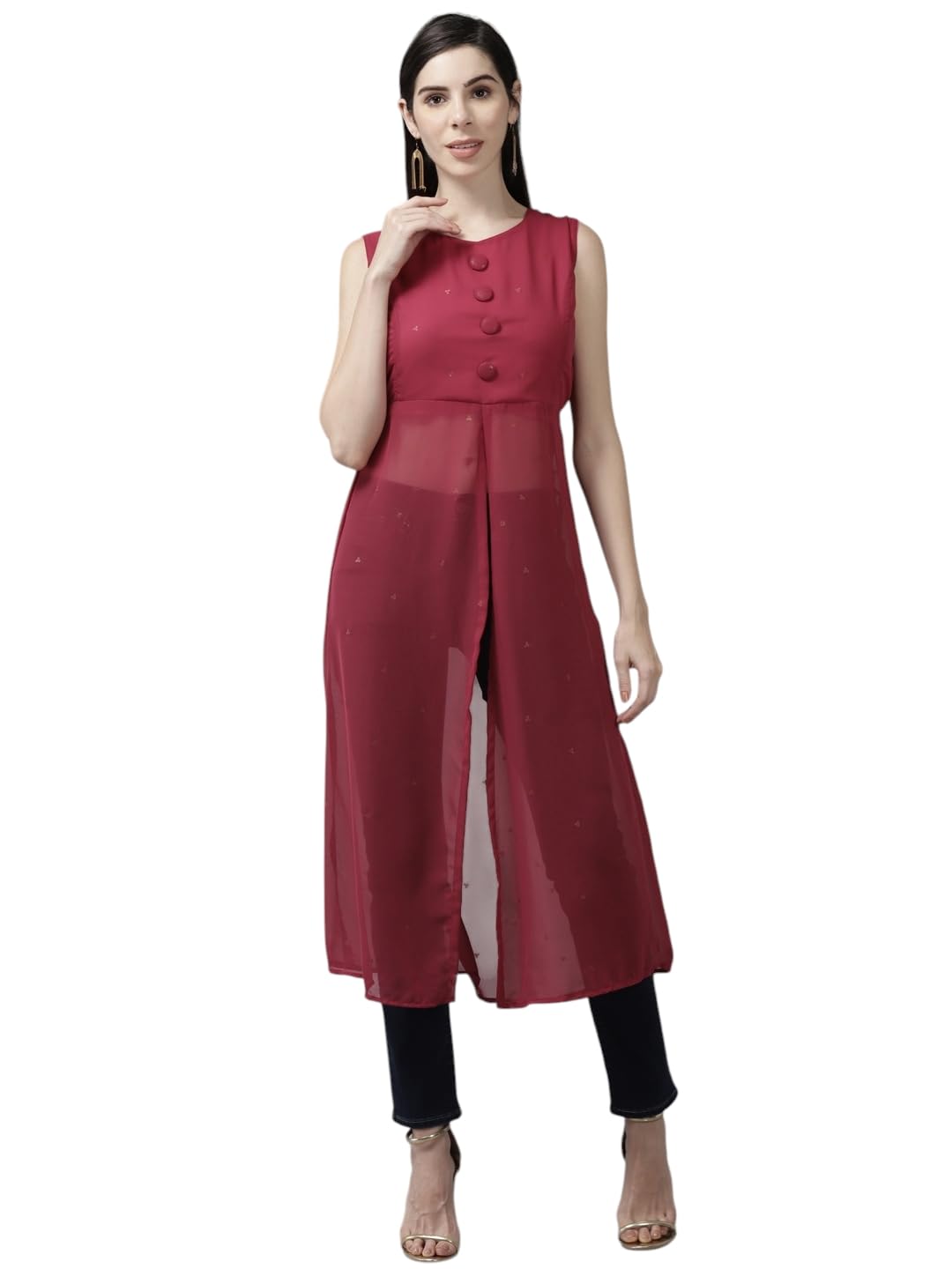 Aarika Womens Regular Fit Shirt (TP-W-KG-9511_Rani XL)