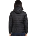 Bewakoof Womens Solid Relaxed Fit Full Sleeve Hooded Nylon Plus Size Puffer Jacket