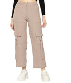 Aarika Girls Casual Wear Beige Colour Solid Nylon Pant (9-14 Years)