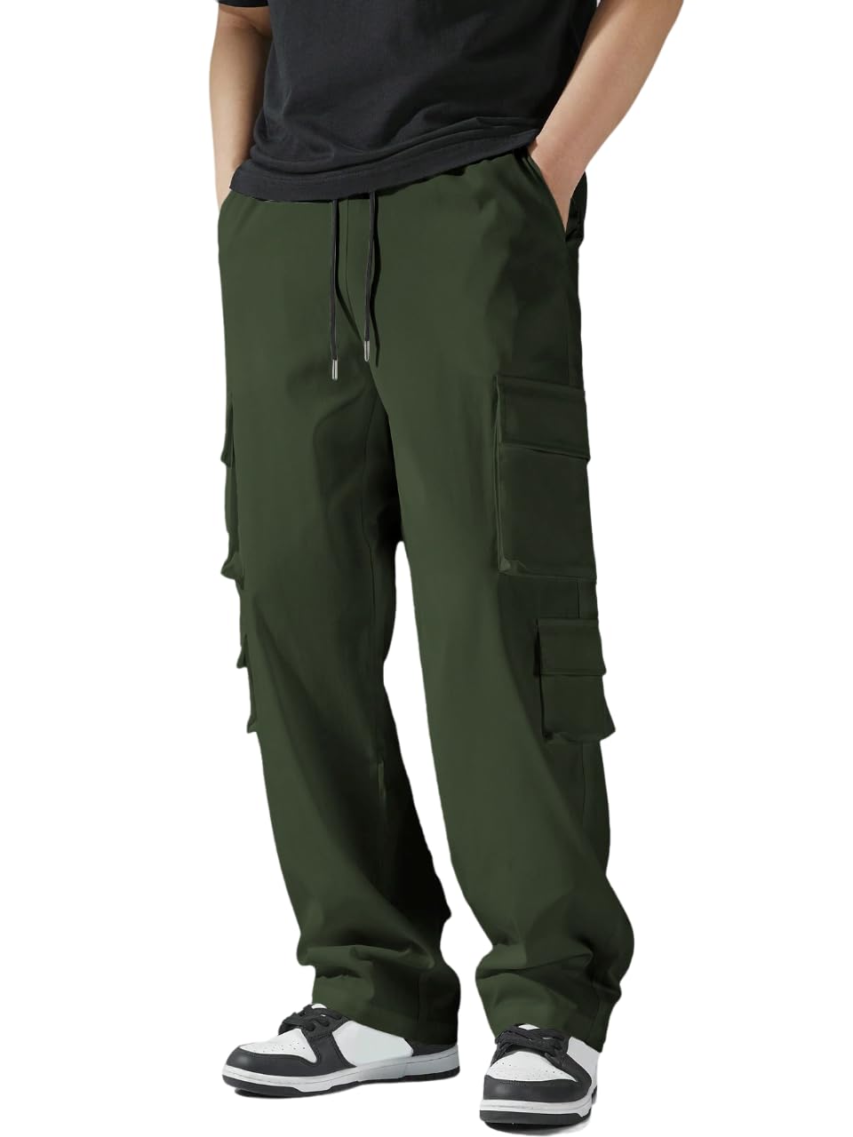 TAGAS Men Cargo Pants || Trousers Casual Pant || Cargo Pant || Pant || Track Pant for Man ||Men Cargo Pants Cotton||(MC-9) Green
