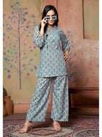 Greciilooks Women Rayon Blend Ethnic Wear Kurta Co-Ord Set (Gl-K-W1728&Tr819-3Xl Peach)