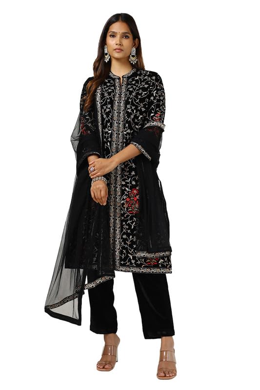 Soch Women Velvet Embroidered Suit Set with Thread Work