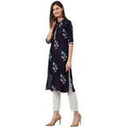 Anubhutee Women Rayon Straight Floral Printed Mirror Work Kurta