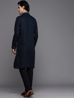 Manyavar Mens Kurta, Long Sleeves Mandarin Collar Ethnic Knee Length Kurta Only, Kurta for Festival, Wedding, Party & Anniversa
