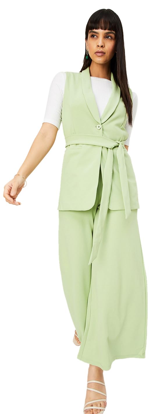 Women Solid Sleeveless Knit Jacket, Sage, XL