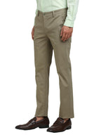 Turtle Men Cotton Stretch Ultra Slim Fit Olive Casual Trouser
