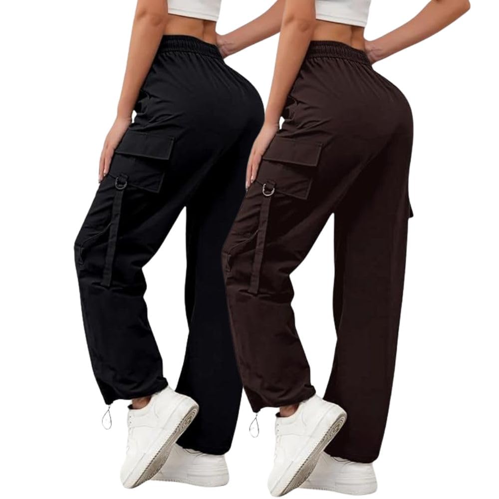 Leriya Fashion WomenS Regular Fit High Rise Trouser | Cargo Style Trousar Track Pants | Hight Waist (Available In Plus Size And