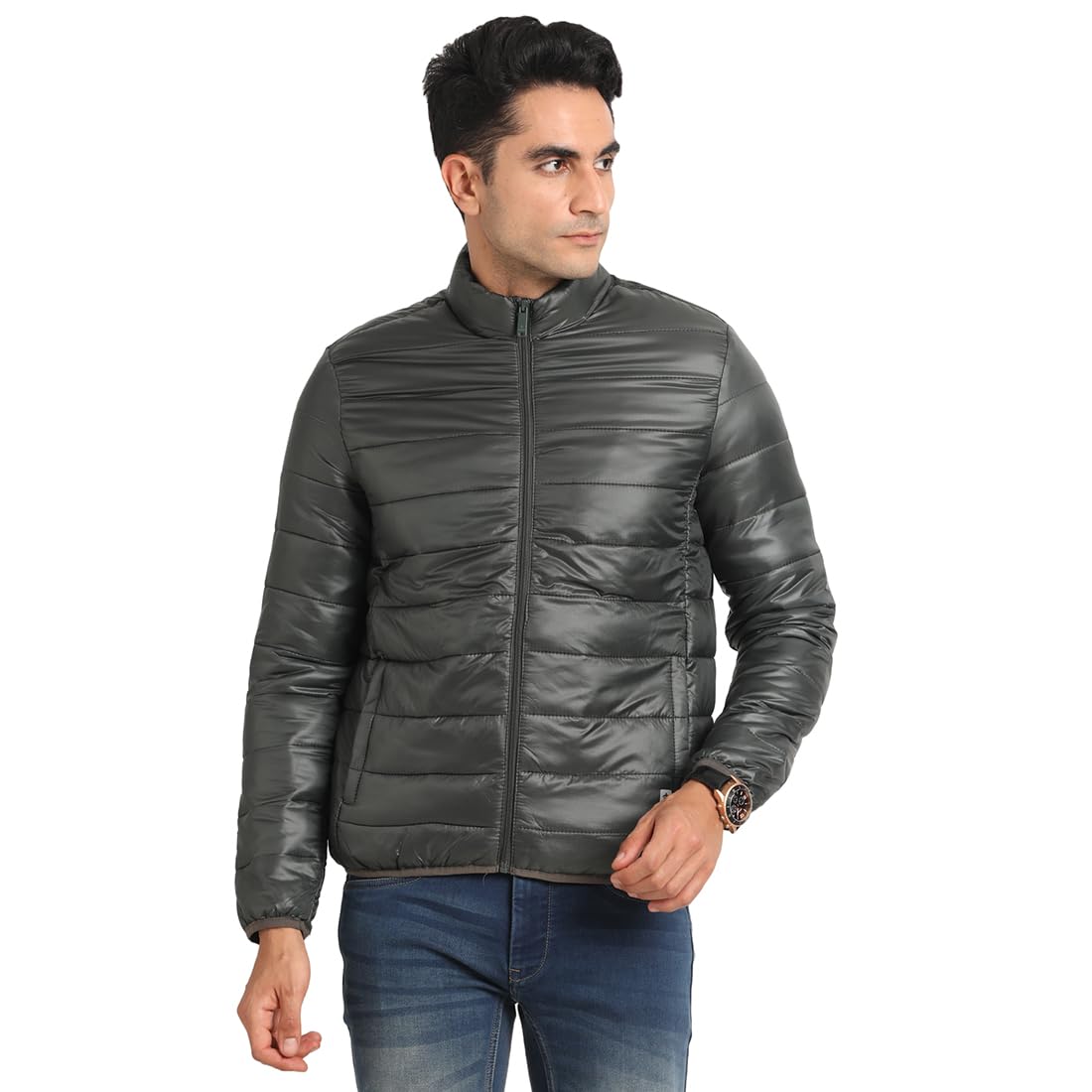 Turtle Men Polyurethane Solid Regular Fit Full Sleeve Dark Green Windcheater Jacket