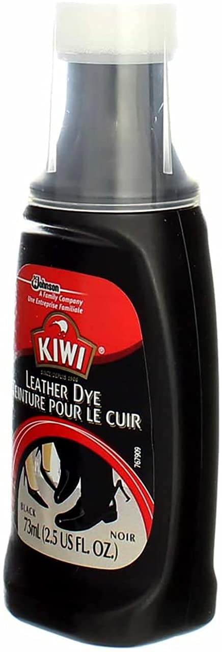 KIWI Leather Dye Restorer | For Shoes, Boots, Furniture, Jacket, Briefcase and More | Black | Includes Sponge Applicator