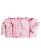 Baby Go Full Sleeve Set Of 3 Tees Combo For Baby Girls(9-12M,Pinkk)