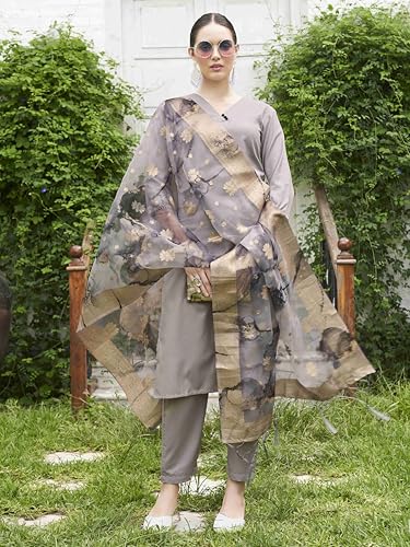 Womanista Women'S Poly Silk Straight Printed Kurta Pant With Dupatta Set (Kurtaset_1327)