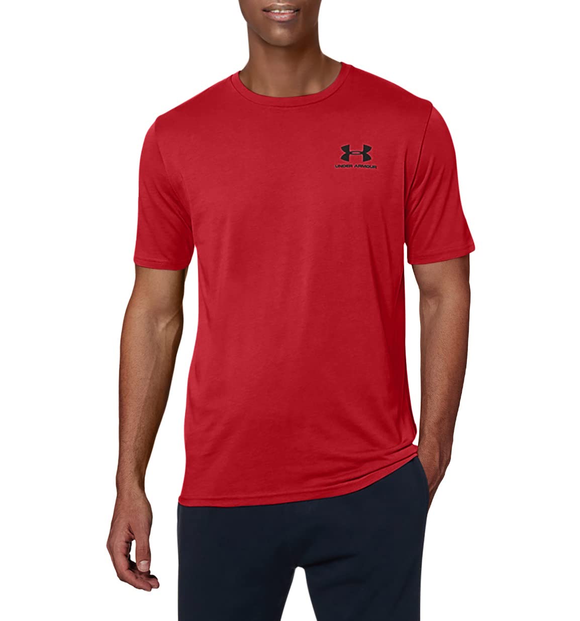 Under Armour Men's UA Sportstyle Left Chest Short Sleeve Shirt LG Red