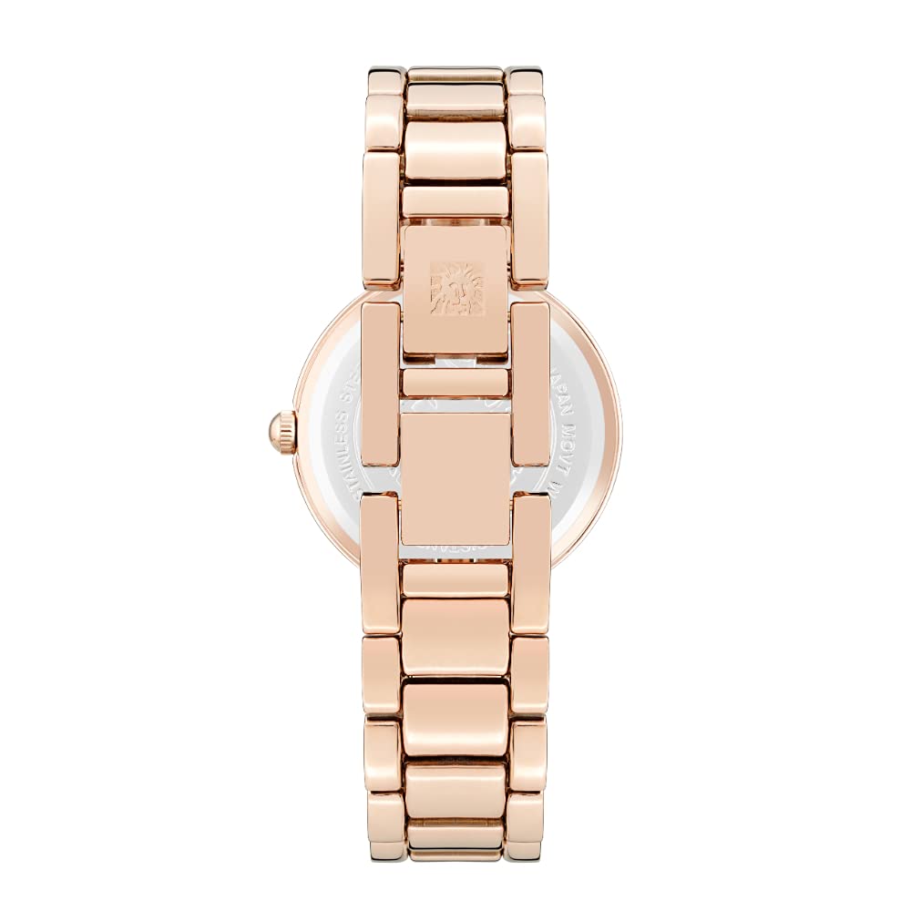 Anne Klein Women's Japanese Quartz Dress Watch with Metal Strap, Rose Gold, 16 (Model: AK/1362BYRG)