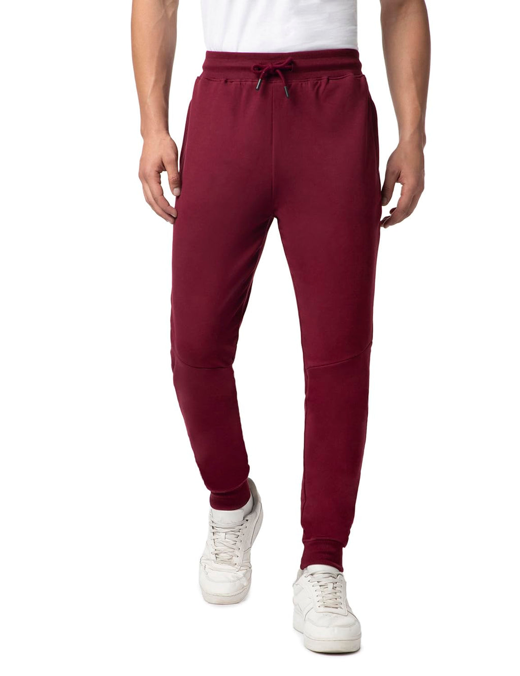 FYLTR Mens Casual Straight Leg Joggers with Stripe Tape Detail - Elasticated Waist with Drawstring | Zip Pockets | Solid Color