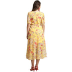 Preneum WomenS Maxi Fit & Flare Print Georgette Regular Sleeves Casual |Summer |Latest Style |Festival & Occasion Maxi Gown(Max