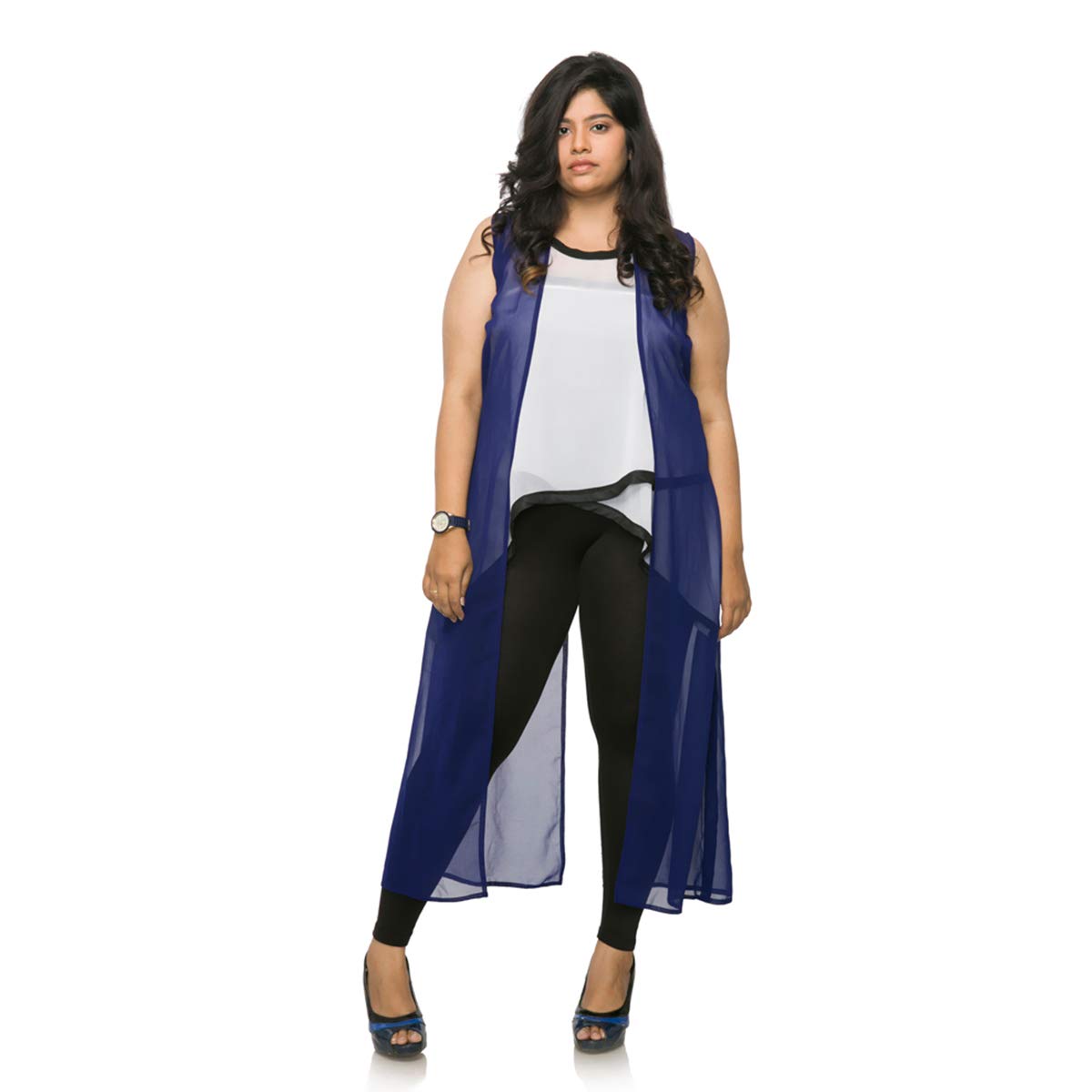 XXLLENT Plus Size Navy Blue Jacket 8