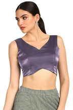 Soch Womens Lavender V-Neck Princess Line Tissue Padded Blouse