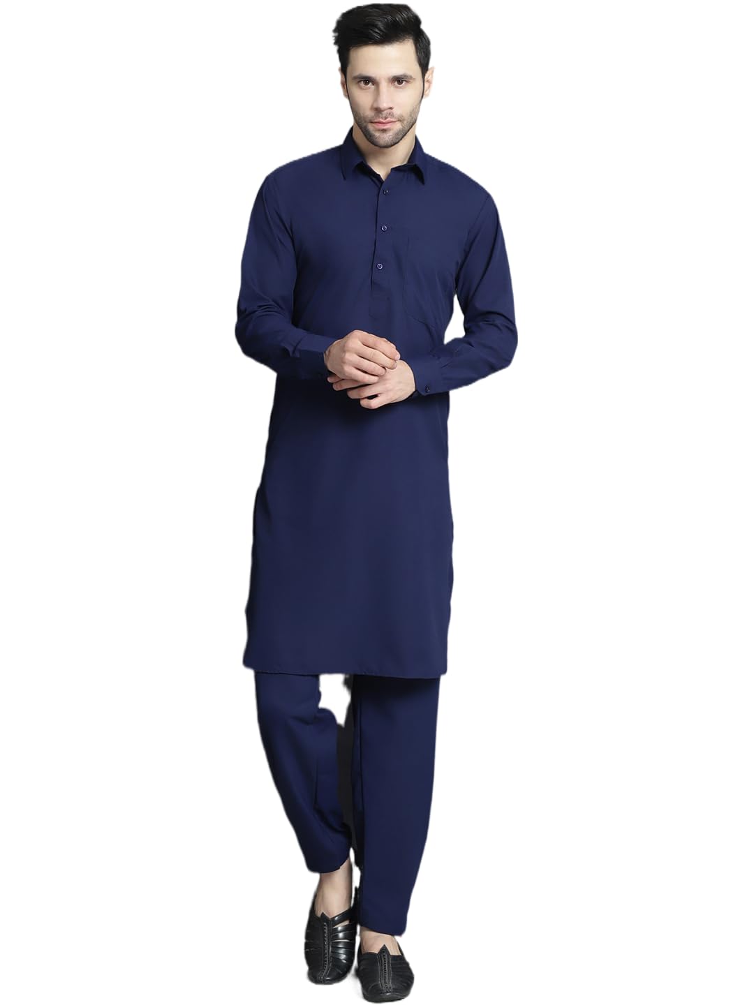 Jompers Mens Solid Pathani Kurta With Salwar