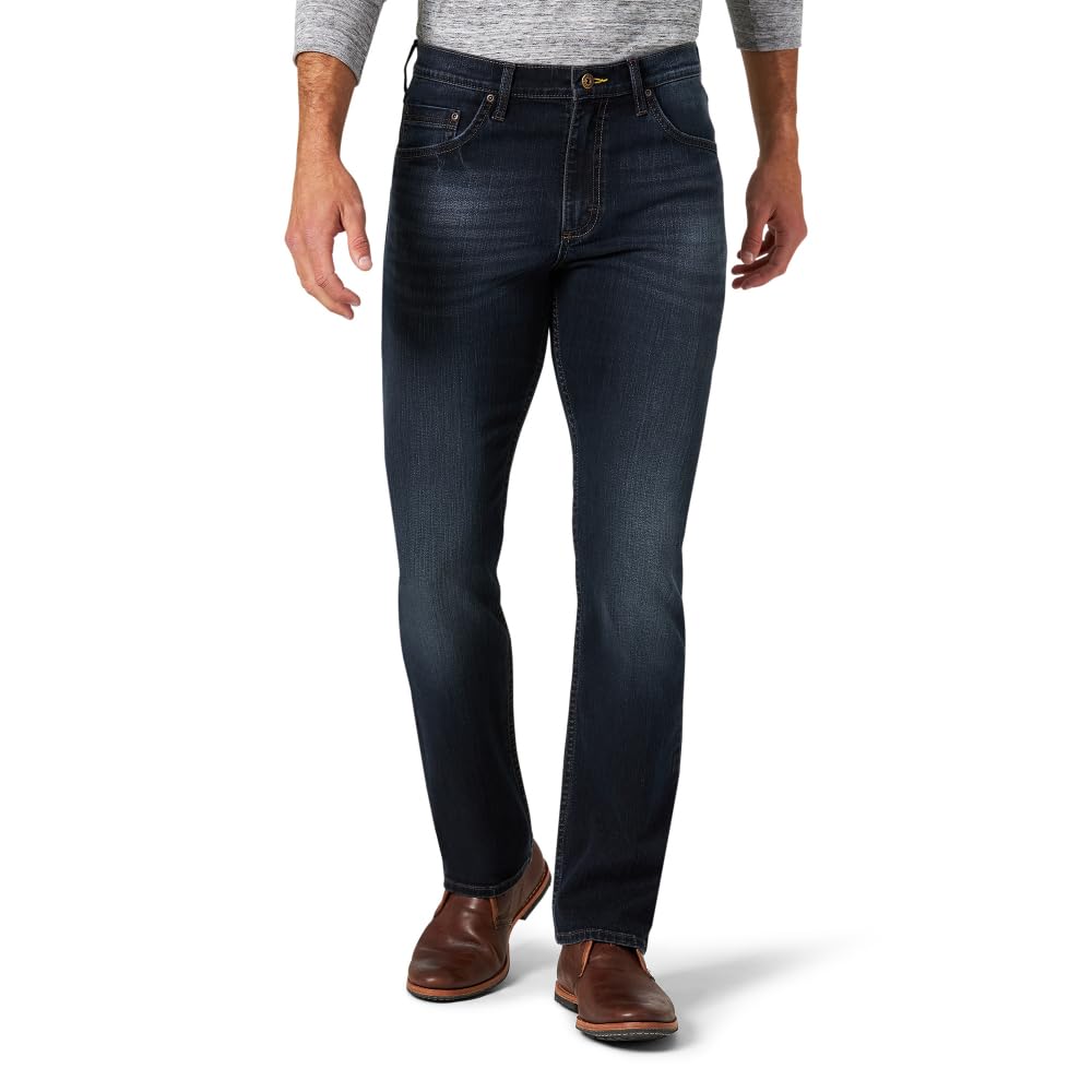 Wrangler Authentics mens Slim Fit Straight Leg Jeans, Raven, 38W x 30L US