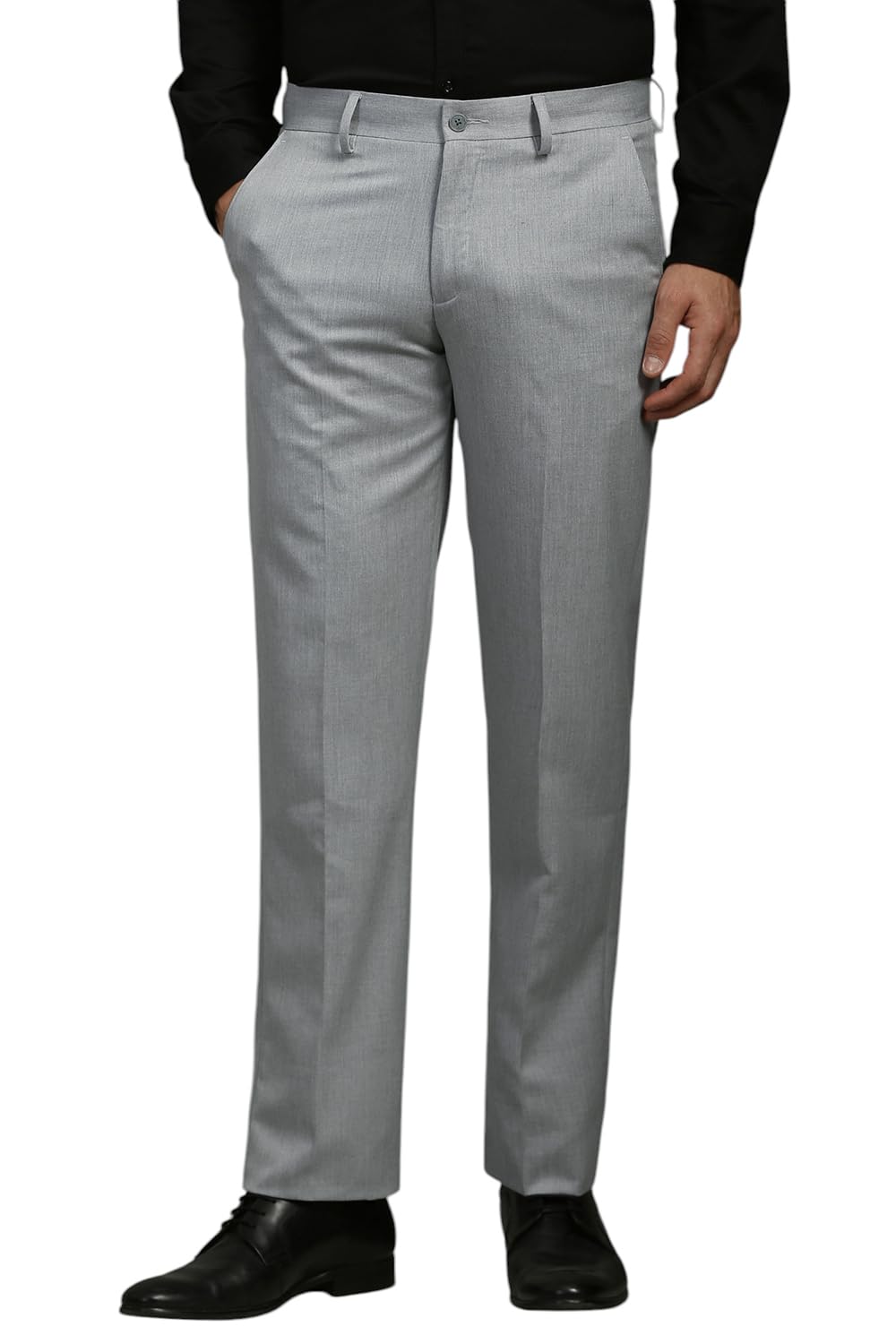 Louis Philippe Men Mid Rise Regular Work Utility Pants (Lptfmrgb288691_Grey, 38)