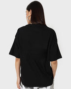 Bewakoof Womens Typography Oversized Fit Half Sleeve Round Neck Cotton T-Shirt