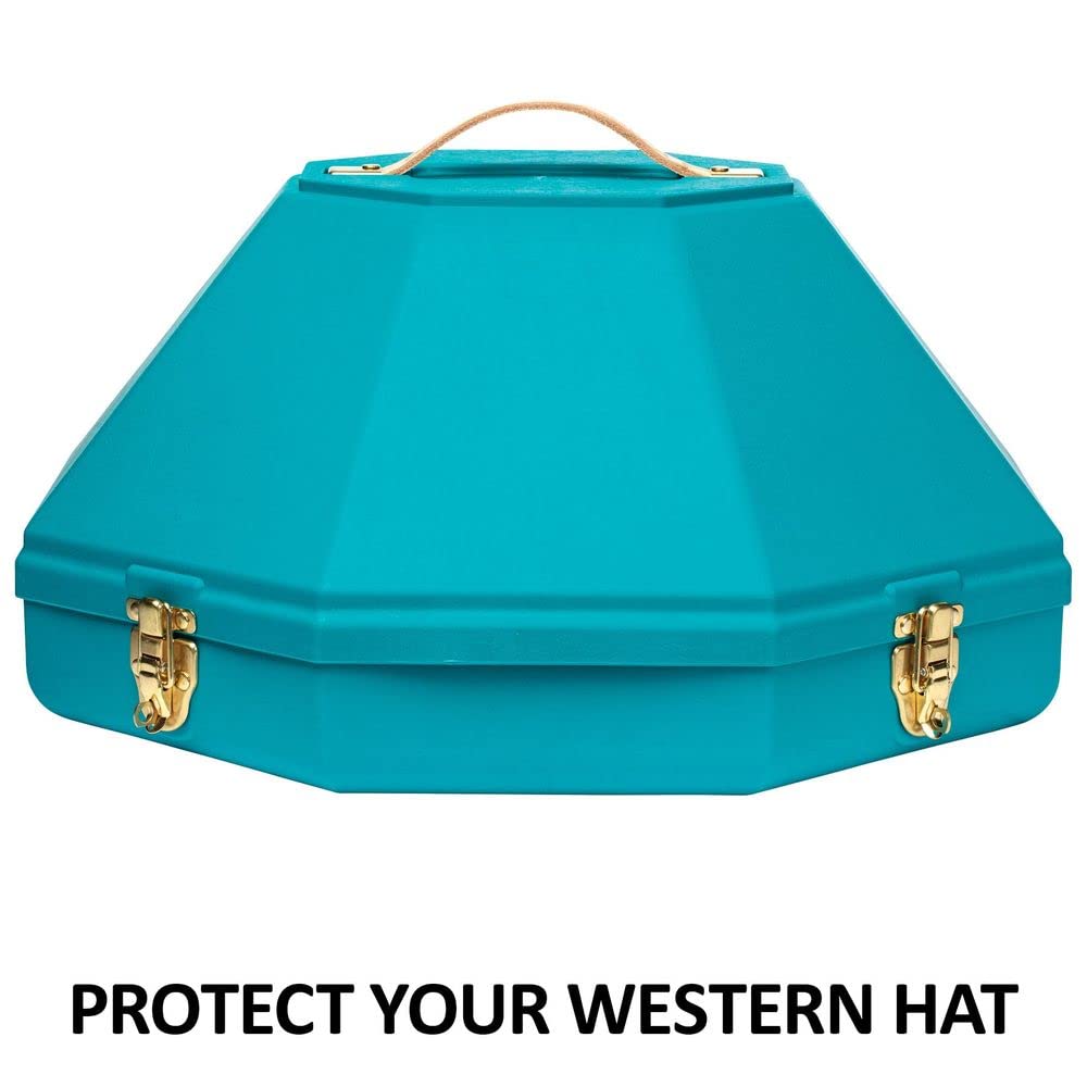 Schneiders Western Hat Can | Color Teal | Ideal Horse Show Companion | Robust Protection for Western Hats | Adjustable Fit | Mir