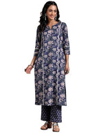 Libas WomenS Pure Cotton Printed Kurta Set (277370R Blue