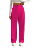 Toochki High Waist Trousers for Women  Korean Style Formal Pants | Elegant Workwear for Office, College & Events Pink