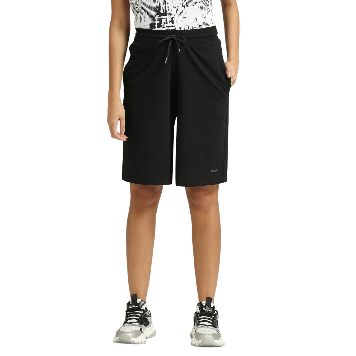 Pepe Jeans WomenS Boyfriend Shorts (Pl801155_Black