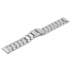 Stainless Steel 20mm Watch Band Silver Solid Replacement Wristbands Metal Watch Strap Bracelet Classic Straight End with Double
