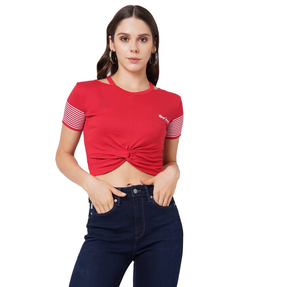 Pepe Jeans WomenS Regular Fit Colour Block T-Shirts
