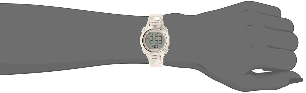 Armitron Sport Women's Digital Chronograph Resin Strap Watch, 45/7012,Pearlescent Pink/Silver