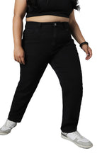 High Star Women Plus Size Straight Fit High-Rise Stretchable Jeans