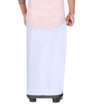 Prakasam Cotton MenS Double White Dhoti With Dobby Design Border (1.30 X 3.60 Meter)