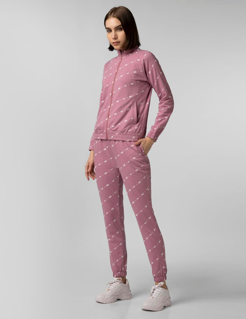 FYLTR Womens Stand Collar Jacket & Jogger Co-ord Set - Full Zipper | Contrast Drawstring | Utility Pockets |Rib Hem & Cuff